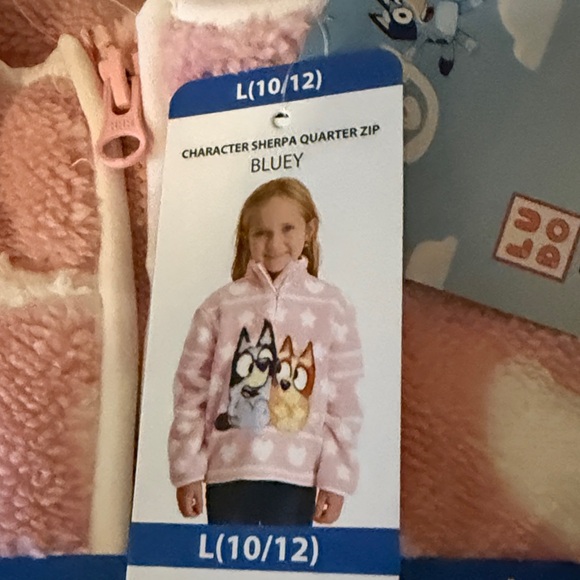 Bluey Sherpa Quarter Zip Pullover Size 10/12! NWT! - Picture 4 of 4